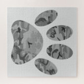 Urban Camo Puppy Paw Print Legpuzzel (Horizontaal)