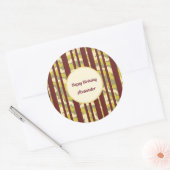 Urban Camo Stripe Pattern Happy Birthday Ronde Sticker (Envelop)