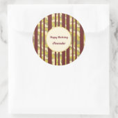 Urban Camo Stripe Pattern Happy Birthday Ronde Sticker (Tas)