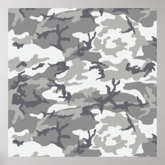 Urban Camoflage Pattern in Grays and White Poster