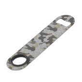 Urban Camouflage Camo Black Silver sparkle Army Speed Flessenopener (Voorkant Gekanteld)