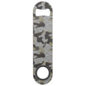 Urban Camouflage Camo Black Silver sparkle Army Speed Flessenopener (Achterkant)