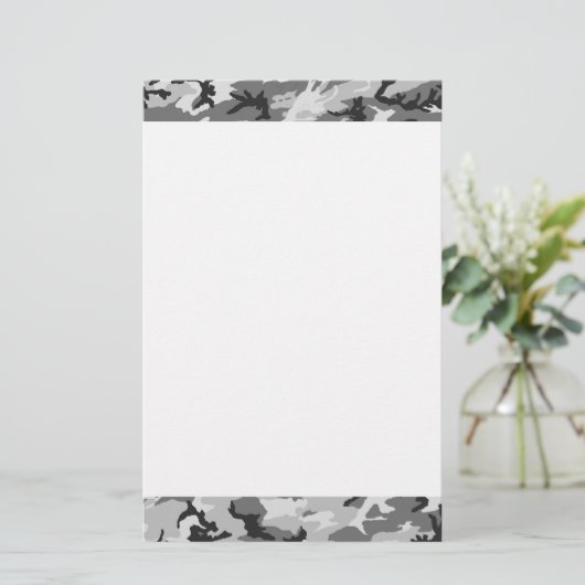 Urban Camouflage Pattern - Black & Grey Briefpapier (Staand voorkant)