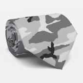 Urban Camouflage Pattern - Black & Grey Stropdas (Opgerold)