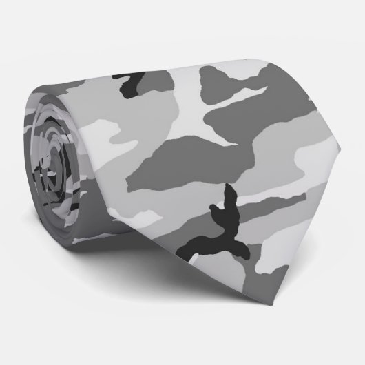 Urban Camouflage Pattern - Black & Grey Stropdas (Opgerold)