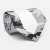 Urban Camouflage - Zwart & Grijs - Met Wit Stropdas (Opgerold)