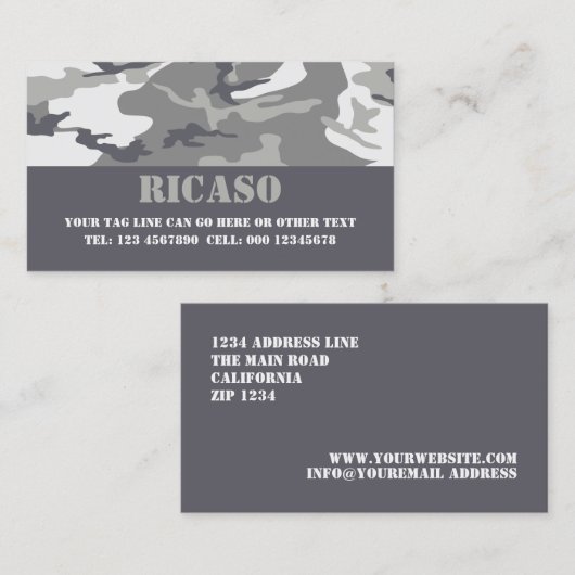 Urban Camouflaged Pattern Visitekaartje (Voorkant / Achterkant)
