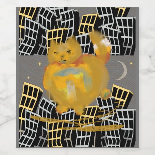 Urban Cat Wijn Etiket (Enkel label)