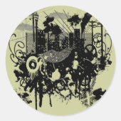 Urban Chaos Ronde Sticker (Voorkant)