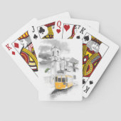 Urban Charm: handgetekende Waterverf Urbanscape Pokerkaarten (Achterkant)