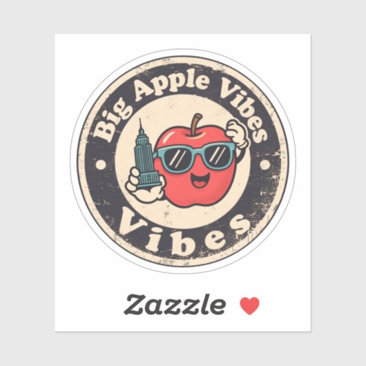 Urban Charm_ New York Apple  Style Sticker (Vel)