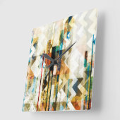 Urban Chevron II Vierkante Klok (Hoek)