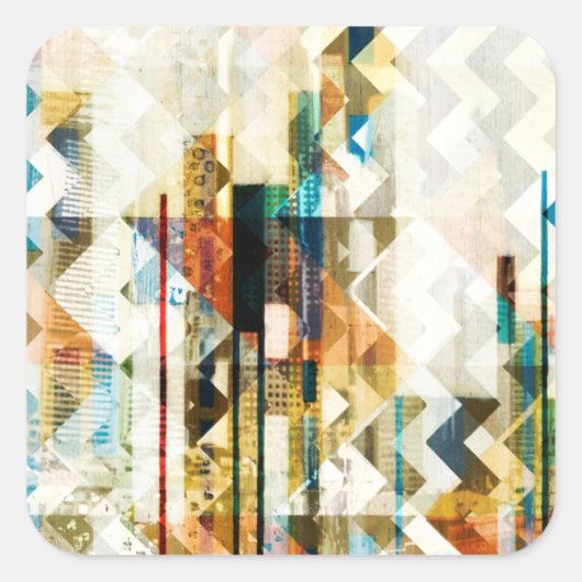 Urban Chevron II Vierkante Sticker (Voorkant)