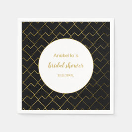 Urban Chic Geometrisch Gouden Zwart Patroon Servet
