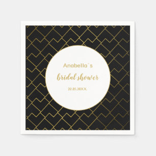 Urban Chic Geometrisch Gouden Zwart Patroon Servet