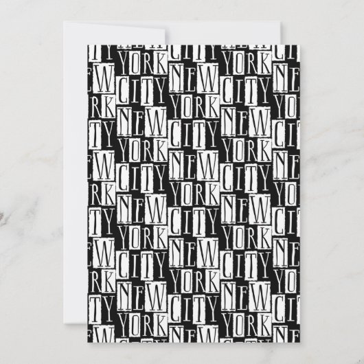 Urban Chic New York City 40th Birthday Party Kaart (Achterkant)