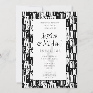 Urban Chic New York City Wedding Invitations Kaart