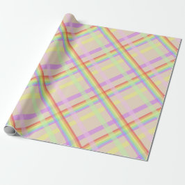 Urban Chic Rainbow Plaid Patroon Cadeaupapier