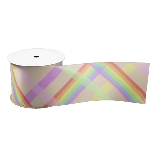 Urban Chic Rainbow Plaid Patroon Satijnen Lint (Spoel)