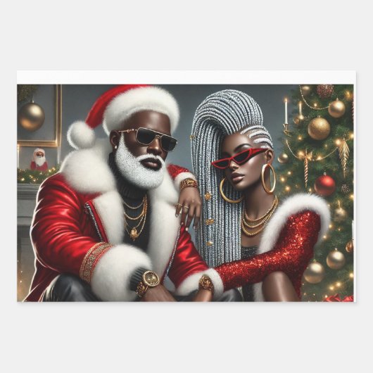 Urban Chic Santa Inpakpapier Vel (Voorkant 3)