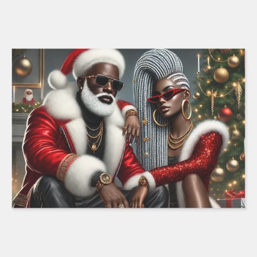 Urban Chic Santa Inpakpapier Vel (Voorkant 2)