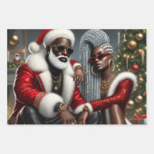 Urban Chic Santa  Wrapping Paper Sheets (Voorkant 2)