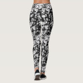 Urban Chic Zwart-Wit Graffiti Leggings (Achterkant)