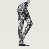 Urban Chic Zwart-Wit Graffiti Leggings (Rechts)