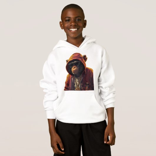 Urban Chimp – Cool Chimpanzee with Hoodie and Gold (Voorkant volledig)