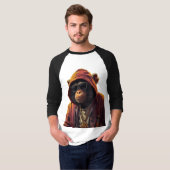Urban Chimp – Cool Chimpanzee with Hoodie and Gold T-shirt (Voorkant volledig)