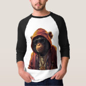 Urban Chimp – Cool Chimpanzee with Hoodie and Gold T-shirt (Voorkant)