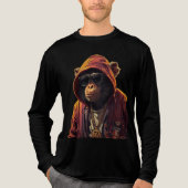 Urban Chimp – Cool Chimpanzee with Hoodie and Gold Tri-Blend Shirt (Voorkant volledig)
