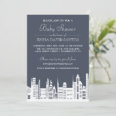 Urban City Baby shower vraagt Kaart (Staand voorkant)