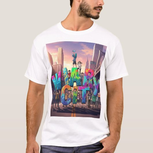 Urban City Graffiti Power T-shirt (Voorkant)