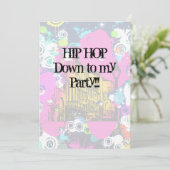 Urban City Graffiti Verf Splatter Hiphop Party Kaart (Staand voorkant)