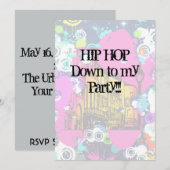 Urban City Graffiti Verf Splatter Hiphop Party Kaart (Voorkant / Achterkant)