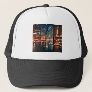 Urban City Night Cyberpunk Esthetische Truckerhoed Trucker Pet