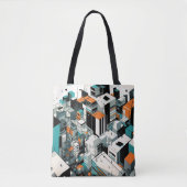 Urban City Skyscraper Hoogbouw Abstract Tote Bag (Voorkant)