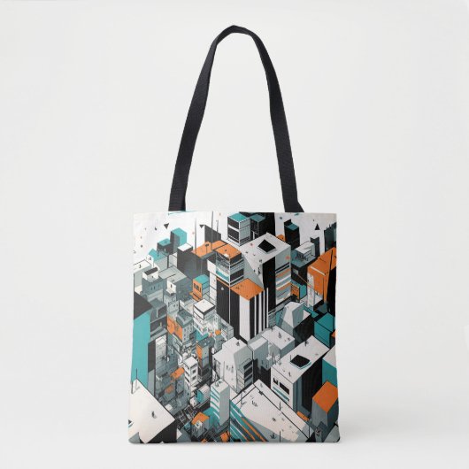 Urban City Skyscraper Hoogbouw Abstract Tote Bag (Voorkant)