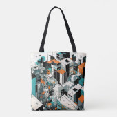 Urban City Skyscraper Hoogbouw Abstract Tote Bag (Achterkant)