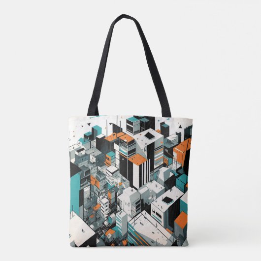 Urban City Skyscraper Hoogbouw Abstract Tote Bag (Achterkant)