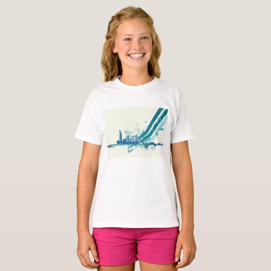 Urban Cityscape Girls T-Shirt (Voorkant volledig)