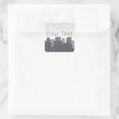 Urban Cityscape Shades of Grey Custom Text Vierkante Sticker (Tas)