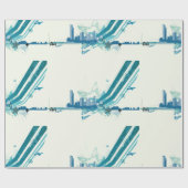 Urban Cityscape Wrapping Paper Cadeaupapier (Vlak)