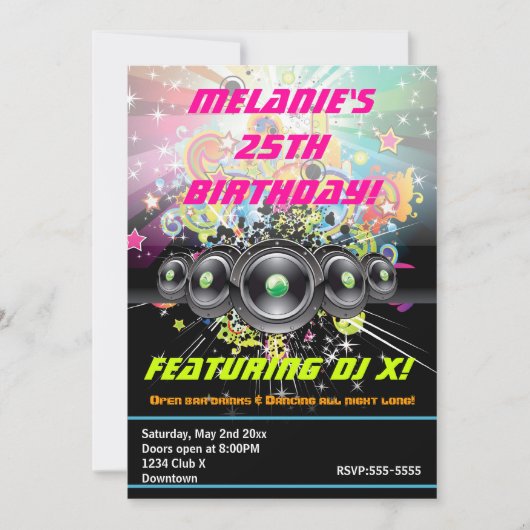 Urban Club Hip Hop Dancing Party Uitnodiging (Voorkant)