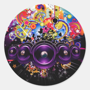 Urban Club Hip Hop DJ Danser Dance Party Ronde Sticker