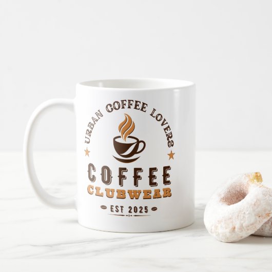 Urban Coffee Club Vintage Logo Mug Koffiemok (Met donut)