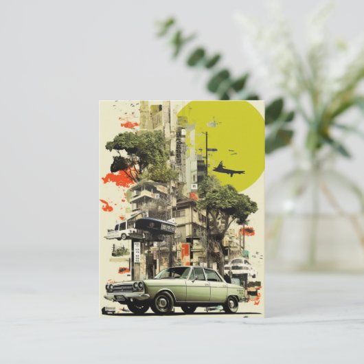 Urban Collage Briefkaart (Staand voorkant)