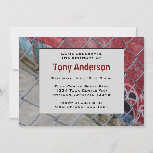 Urban Cool Birthday Party Invitation Kaart (Voorkant)