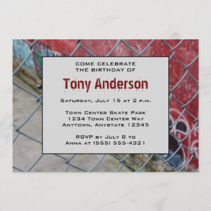 Urban Cool Birthday Party Invitation Kaart